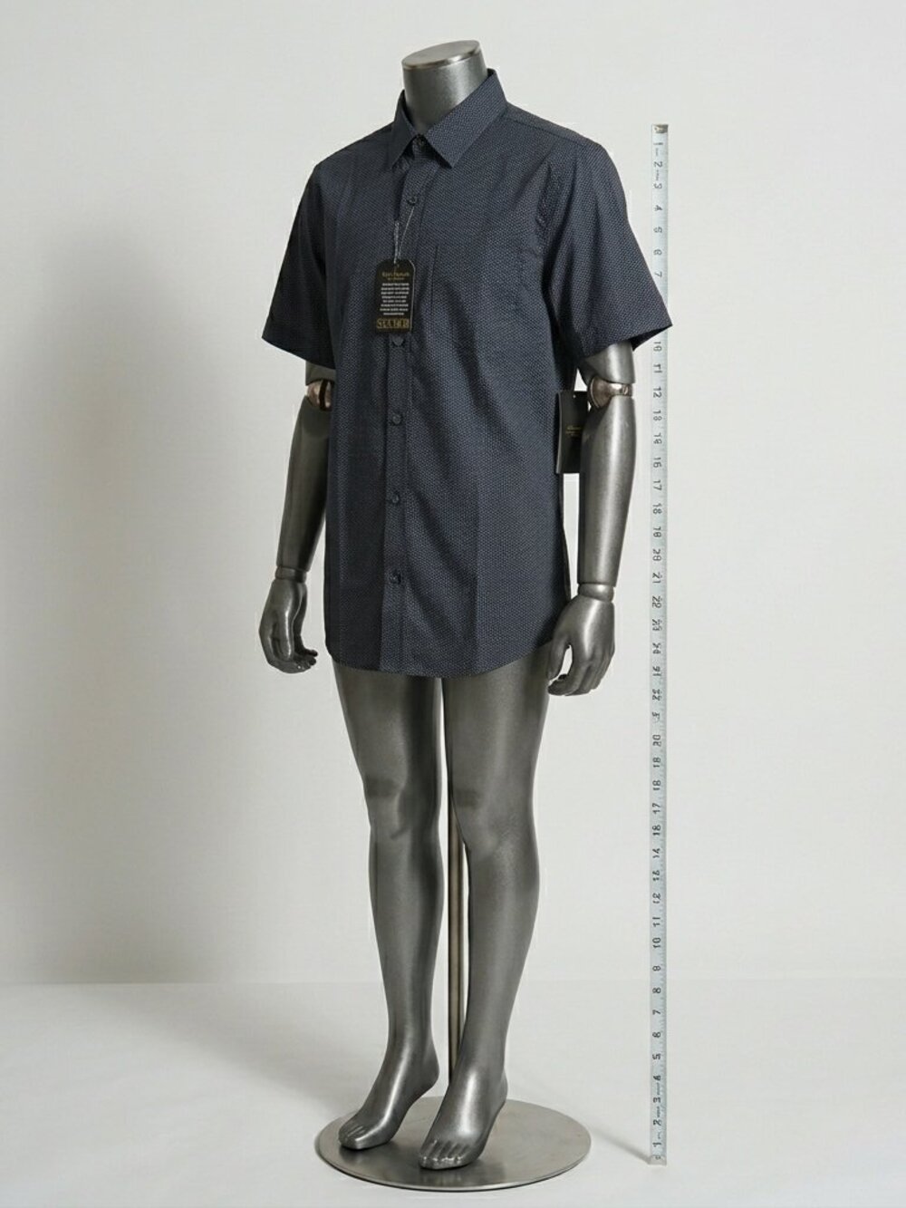 Six Lincoln New York Men's Printed Shirt, Short sleeve Button down Size L